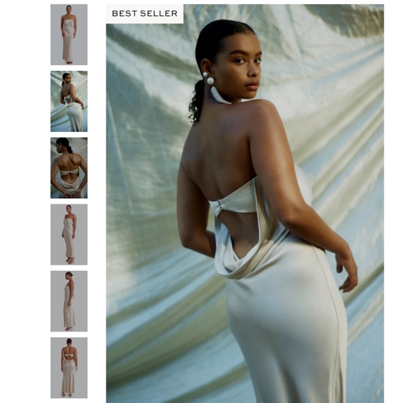 MOON DANCE STRAPLESS DRESS, SAND, US SIZE 4 - Picture 4 of 5